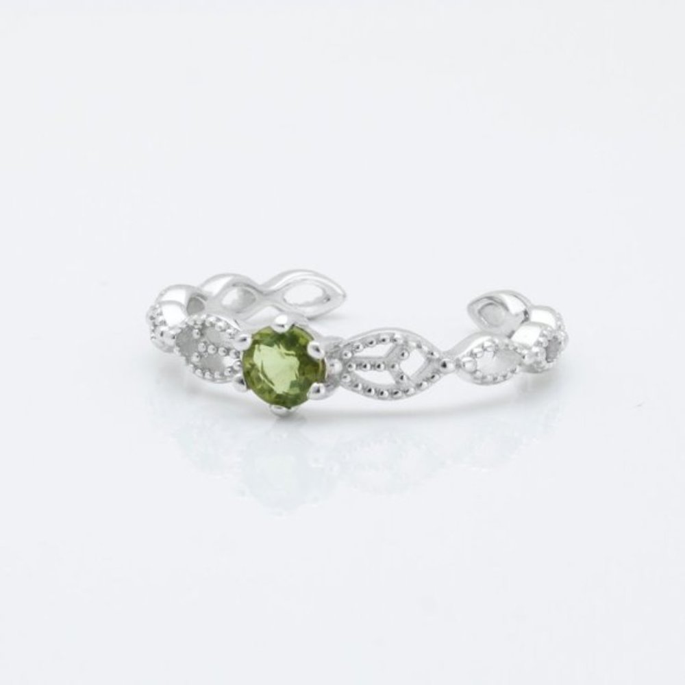 Natural Peridot Sterling Silver Ring